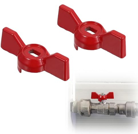 SEABABOO 2 leve per valvola a sfera, 67 x 23 mm, valvola di arresto in metallo, maniglia di ricambio a farfalla, per rubinetto, valvola di arresto dell'acqua, valvola da giardino, riparazione esterna