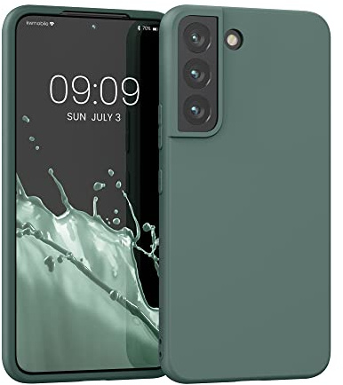 kwmobile Fodral kompatibelt med Samsung Galaxy S22 - mjukt silikonfodral - blågrönt