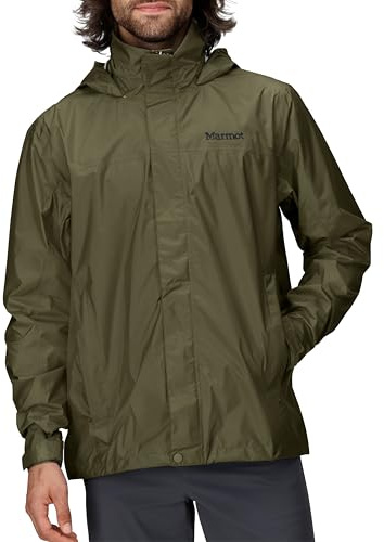 Marmot Män Precip Eco Jacket, Vattentät Jacka, Lätt Regnjacka Med Huva, Vindtät Regnrock, Andningsbar Vindjacka, Perfekt För Löpning Och Vandring, Nori, Xxl