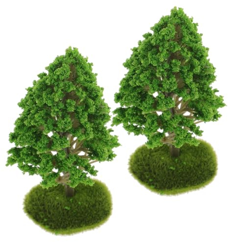 LALAFINA 10pcs Artificial Trees Miniature Deciduous Topiary Trees for Model Building Decor