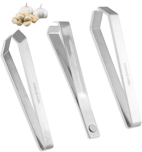 3uds Pinzas para Espinas de Pescado de Acero Inoxidable, Pinzas Pela Ajos Garlic Peeler Portátiles Pinzas para Pelar Ajos Herramienta para Evitar el Olor a Ajo Las Manos para Cocinar Cocina