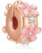 Alstiva Rosafarbenes Gänseblümchen Zwischenelement Charm 925 Sterling Silber 5A Zirkonia Charm Anhänger für Armband Charm Bead Pendant für Europäische Armbänder Halsketten Schmuck Geschenk für Damen