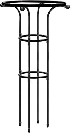 NLDGR Supports de Plantes pour Grandes Plantes Lourdes, Support de Jardin en Forme de Parapluie, Support de Bordure en Anneau, Cage de Support de Plantes pour Fleurs Roses (Black 95 * 28)