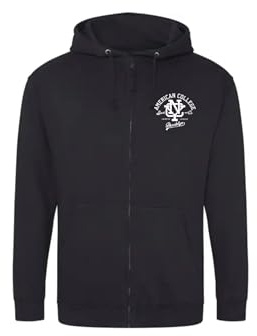 AMERICAN COLLEGE USA Tröja tröja med tryck varma kläder unisex barn pojkar och flickor casual modell ACSZW6 svart 16 år, svart, 16 �r