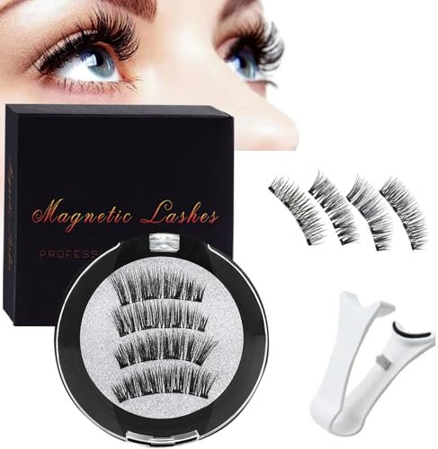 EONFAVE Magnetic Eyelashes Natural Look - No Glue or Eyeliner Needed - Magnetic False Eyelashes with Applicator - Natural Look Reusable - Easy to Wear and Remove