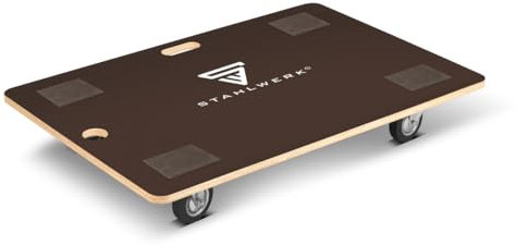 STAHLWERK Rollwagen TR-300 ST mit 300 kg Tragkraft und gummierten Lenkrollen 90 x 60 cm Plattformwagen | Transportwagen | Möbelroller | Rollbrett | Handwagen | Transportroller