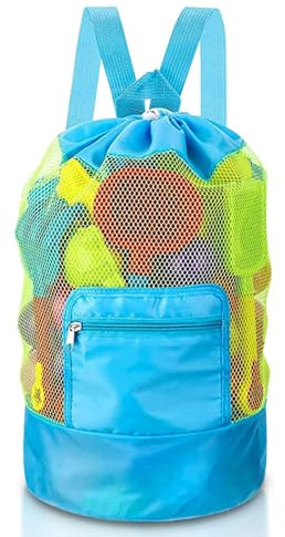 Borsa Porta Giochi Spiaggia Grande e Pieghevole, Borsa a Rete da Spiaggia Riutilizzabile per Bambini per Sabbia, Nuoto, Piscina e Viaggi, Ideale per Il Deposito dei Giocattoli