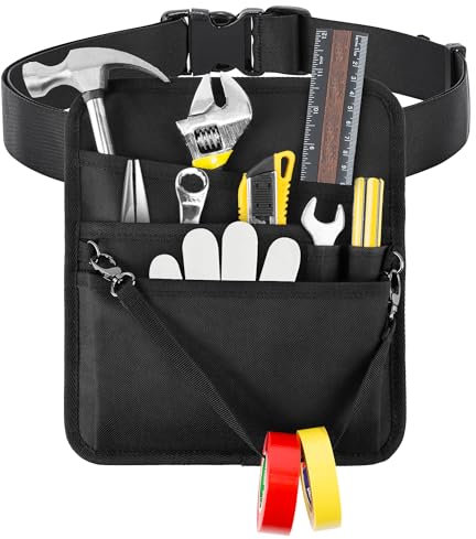Likesing Server Apron Tool Belts, 5-in-1 Oxford Waitress Apron with 6 Pockets 1 Hanging Strap, Work Pouch for Women Men with Adjustable Waist Strap for Restaurant Hotel Bar