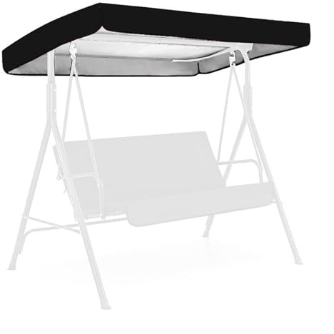 Toldo de columpio,Fundas para Columpio Exterior,Columpio Jardin Toldo de Reemplazo,Universal Toldo Balancin Jardin,Toldos Impermeable Exterio para Terraza,Jardín,Pi(Size:191*120*18/23cm,Color:negro)