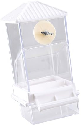 Wsdsgz Distributeur de nourriture automatique transparent pour perroquets avec grand espace de rangement et entretien facile