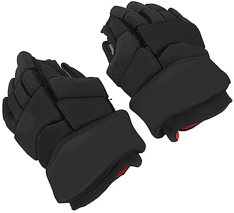 Luocute Ishockeyhandskar, Böjbara Fingerskyddshandskar med Andningsbar Nätdesign, för Ishockey Innebandy Roller Hockey (8 tum)