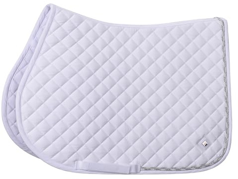 Imperial Riding Sottosella IRH Basic Cotton VS per la versatilità con trapuntatura a Rombi, Bordatura Glitterata e Logo in Metallo, Colore Bianco, Pony