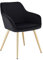 Lestarain Chaise de Salle à Manger(1 pièce) avec Dossier et Accoudoir,Chaise de Cuisine Moderne Fauteuil Scandinave Assise en Velours et Pieds en Métal,Noir