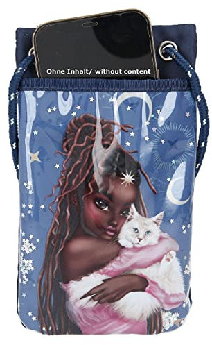 Depesche 11528 TOPModel - Handytasche im Moonlight-Design, dunkel-blaue Tasche fürs Smartphone zum Umhängen, mit 2 Fächern, ca. 15 x 11 x 1,5 cm groß