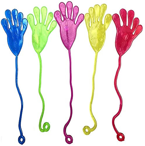 YKKJ Klatschhand,Kinder Bunte Glibberhand 12 PCS Sticky Klatschhand für Kinder für den Kindergeburtstag als Gastgeschenk für Mädchen und Jungen