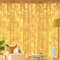 Ollny Curtain Fairy Lights, 200 LED 2m x 2m USB String Light Indoor Outdoor Waterproof Warm White Hanging Window Lights with Hooks, Bedroom/Outside/Wall/Door/House/Garden Decorations