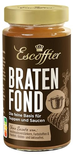 Escoffier - Bratenfond , Ideale Saucenbasis für Braten , Ohne Geschmacksverstärker, Farbstoffe oder Palmfett , Gluten und laktosefrei , 1 x 400 ml