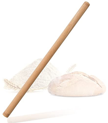 spar-home Türkisches Nudelholz - Traditionelle Teigroller aus Buchenholz Handgemachte Teigrolle aus Holz Oklava (60x2.5cm)