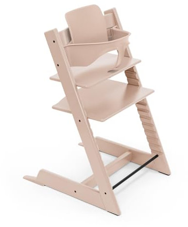 Trona Tripp Trapp de Stokke, Serene Pink - Incluye Silla + Baby Set 2 para Niños de 6 a 36 Meses - Ajustable, Ergonómica y Fácil de Limpiar