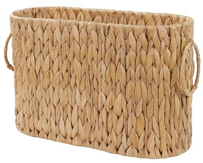 Coeusy Cestas Almacenaje, Cesta de Papel Higiénico para Baño, Organizador de Papel Higiénico de Jacinto de Agua para 6-9 Megarrollos, Cesta de Almacenamiento de Mimbre para Baño
