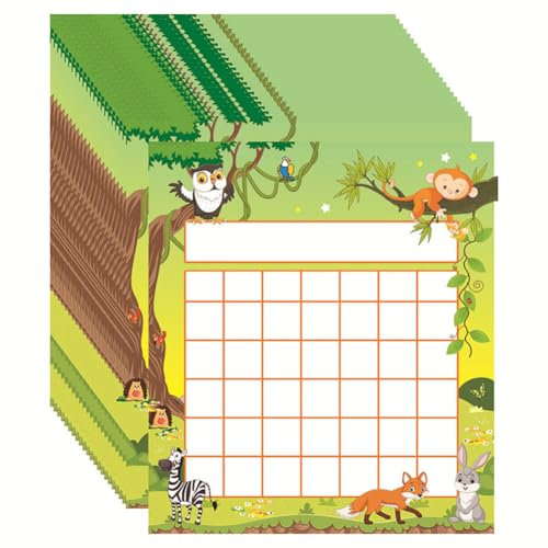 Belohnungsdiagramm,Asudaro 50Pcs Kinder Belohnungstafel Diagramm, um gutes Verhalten zu inspirieren, Routine-Diagramm des Kindes, füllen Sie die leere Spalte mit Aufgaben oder Zielen,152x134mm Typ 04