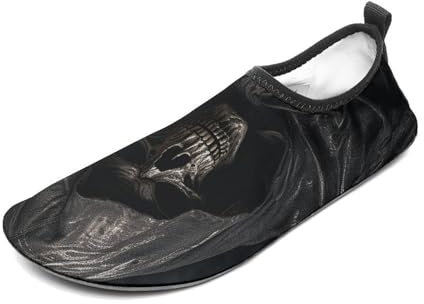 Wasserschuhe für Damen und Herren, schnelltrocknend, Aqua-Socken, Barfußschuhe, Skelett im Bademantel, Sport, Strand, Schwimmschuhe, Stil:, 3.5 UK Men/ 2 UK Women