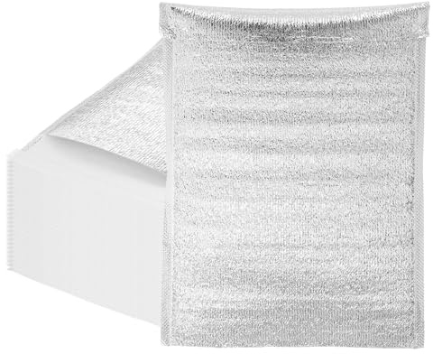 sourcing map Reusable Thermal Insulation Bags,15.7x11.8 Inch Self Seal Thermal Box Liners Insulation Aluminum Foil Pearl Cotton Bag for Food,Cosmetics, Pack of 25