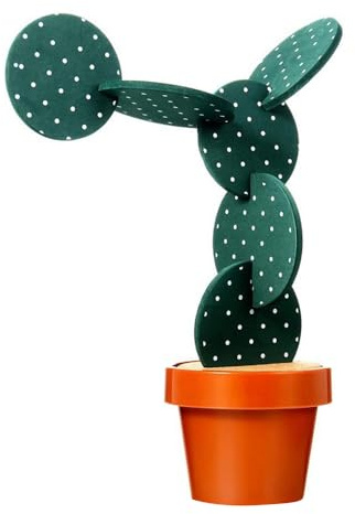 Hsthe hav roliga underlägg, nyhet kaktus med blomkrukehållare underlägg, kreativ kaktusformad design set med 6 st för heminredning (grön med punkt)