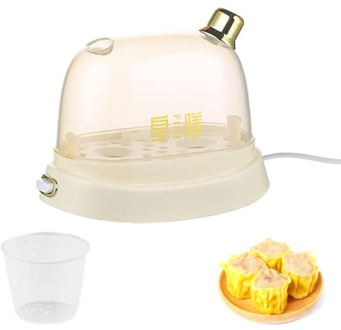 Olla eléctrica para huevos – Hervidor de huevos compacto, máquina de vapor de huevos | 220 V 120 W olla de huevos de calentamiento rápido con apagado automático, caldera de huevos duros multifuncional