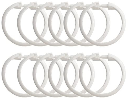 Gissroys Cortina Ducha 12 Piezas O Anillos Ganchos Bucle Drapeado para Barra Deslizamiento Baño