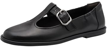 Tamaris Femme Ballerine avec bride cuir plate noir 39 EU