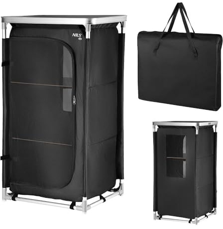 Nils Camping Cupboard Multi-Purpose Cabinet Narrow with Shelf 105 x 62 x 48 cm Travel Cabinet