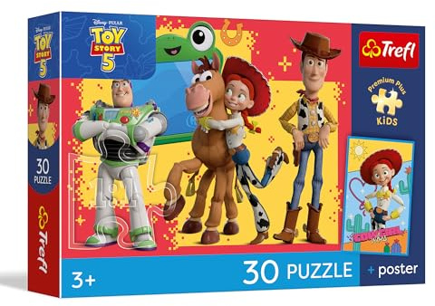 Trefl – Toy Story, Les Aventures des Jouets – Puzzle de 30 pièces – mettant en scène Les Personnages du Film, Une Affiche Originale, Un Divertissement créatif, pour Les Enfants à partir de 3 Ans