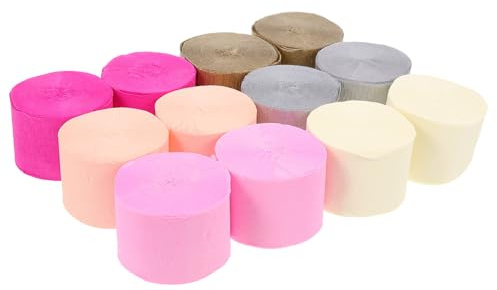 NIYANGLE 12 Rouleaux Papier Crépon de Mariage en Rouleaux, Décoratif
