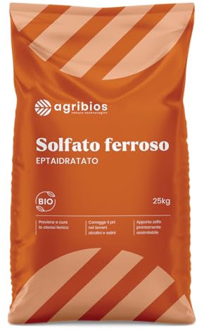 SOLFATO DI FERRO EPTAIDRATO TIPO NEVE KG.25 CRISTALLINO PER ORTO PRATI E GIARDINO