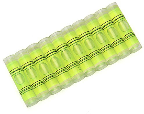 Forspero Lot de 10 niveaux à bulle cylindrique 9 x 40 mm pour mesure professionnelle et utilisation normale