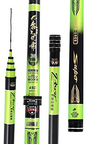Teleskop-Angelrute 28 einstellbar 3.6-7,2 m Carbon Ultra-Light Ultra-Harte Wettkampfversion von Schwarz 894 (Color : 4H, Size : 10m)