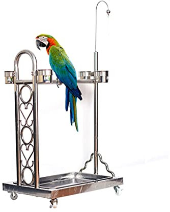 Voliere für drinnen und draußen, Edelstahl-Papageienregal, Vogelbedarf, Teleskop-Papageienregal, geeignet für große und mittelgroße Vögel, Ara, Kanarienvogel, Liebesvogel, Vogelkäfig, Sittichkäfig (g