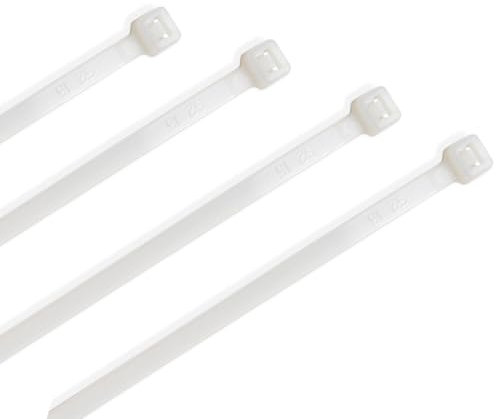 ERKO Fascette plastica bianche 200 x 7,6 mm 25 pezzi di cablaggio professionali, Resistente allatemperature, Resistenza alla rottura 54kg, forte