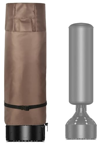 MunteLock Housse de Protection Étanche pour Sac de Boxe Extérieur, Bâche pour Sac de Frappe sur Pied avec Fermeture Éclair Latérale et Ventilation, 420D Oxford Marron