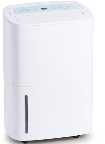 Megonia Deumidificatore 70L/Giorno per la Casa: Elettrico Portatile con Igrometro, Pompa di Scarico Continuo 350m³/h per Cantina/Bagno/Garage - Per Stanze fino a 150㎡｜Modalità Silenziosa 40dB