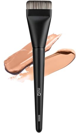 MSQ Ultra Thin Foundation Brush Black for Liquid Makeup Cosmetics Applicator with Ultra Thin Bristles Makeup Brush Super Flat Top Thin Traceless Concealer Brush