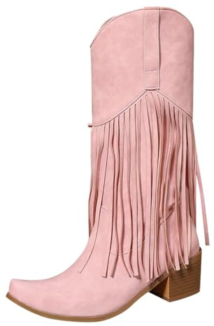 Bottes Cowboy Frange Femme Bottine Country Western Bottines Talon Carré