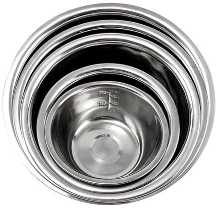 Genérico Boles de Mezcla de Acero Inoxidable | Juego De 5 Piezas Para Preparar Comidas Y Sazonar - Para Almacenar y Servir Alimentos - para Hogar, Hotel, Restaurante, Cocina, Comedor, Camping