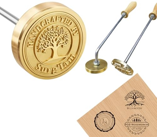 Brennstempel Holz Personalisiert mit Eigenem Logo, Branding-Eisen Stempel für Leder Fleisch, Custom Brandeisen für Holzbearbeitung, Einzigartiges Geschenk für Holzwerker, Handcrafted(1 inch)