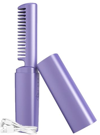 Mini Hårplattång, 3 Temps Hot Comb | Bärbar Och Sladdlös Locktrollstav | Plattjärn För Direkt Slätt Hår, Hemma, Vår Mini-plattång Tillverkad Med Högkvalitativa Keramik+ABS-material Är Icke-