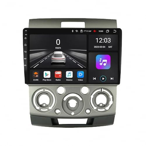 Trådlös Apple Carplay Android Auto-Skärm för Mazda BT-50 BT50 2006-2010 Backkamera, Spegellänk, Bluetooth, Röststyrning, Gps-Navigering, Aux, Röstassistent, 8 Kärna 8G+256G
