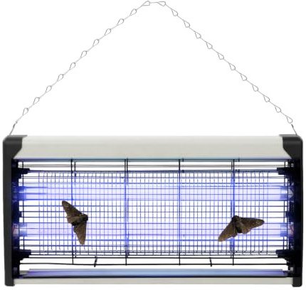 30 W eléctrico insecticida con rejilla de seguridad de seguridad, lámpara para mosquitos, lámpara de insectos montada en la pared con cadena colgante, atrapa mosquitos para casa, oficina, terraza