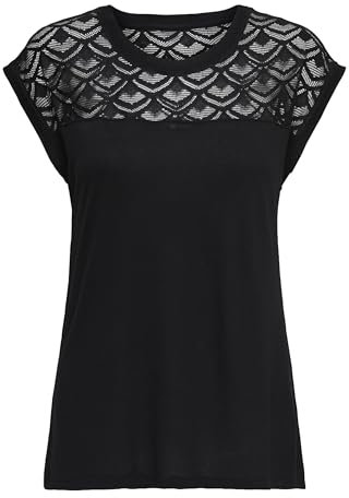 ONLY Onlnicole S/S Mix Top Noos T-Shirt, Noir (Black), S Femmes