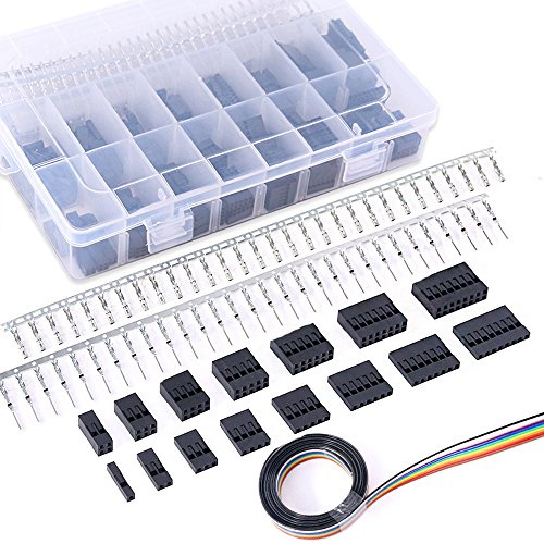 Glarks Pin Headers jumper kepsar sortiment kit, standard dator kretskort shuntkontakter för Arduino DIY lärande Dupont Connector